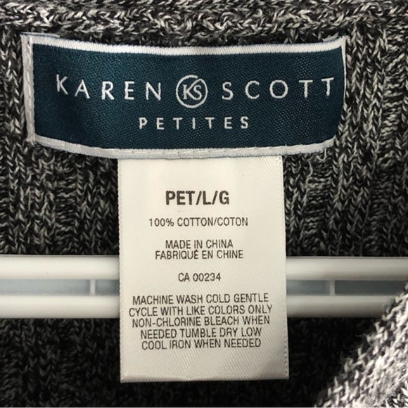 KAREN Scott Petites Size Large Grey Knit Sweater - Picture 5 of 5